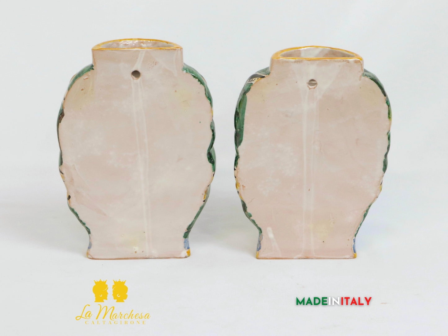 Teste di Moro da Parete in Ceramica di Caltagirone - Verde Rame (2)