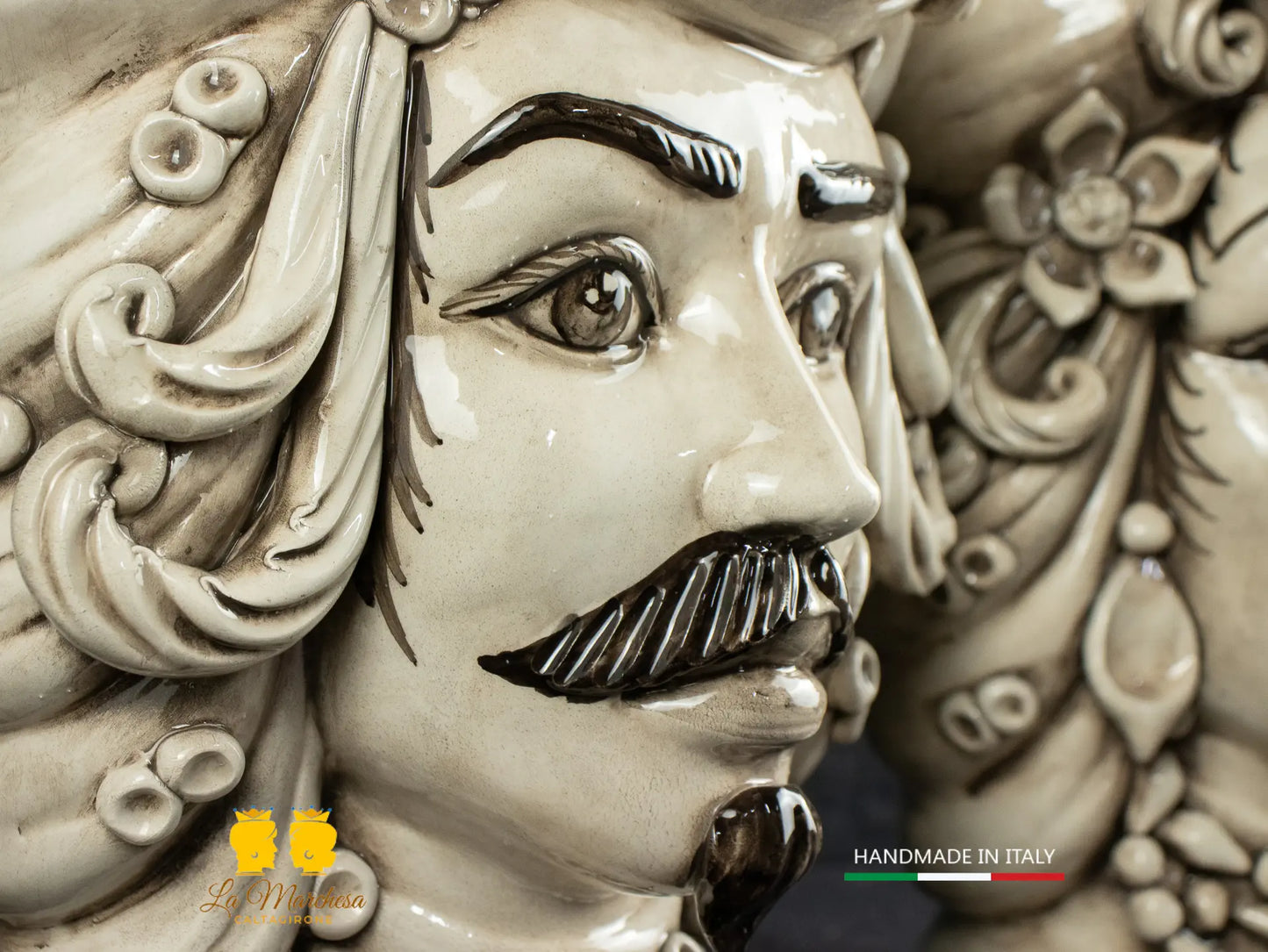 Teste di Moro Ceramica di Caltagirone Etna fumé H31 - vari colori