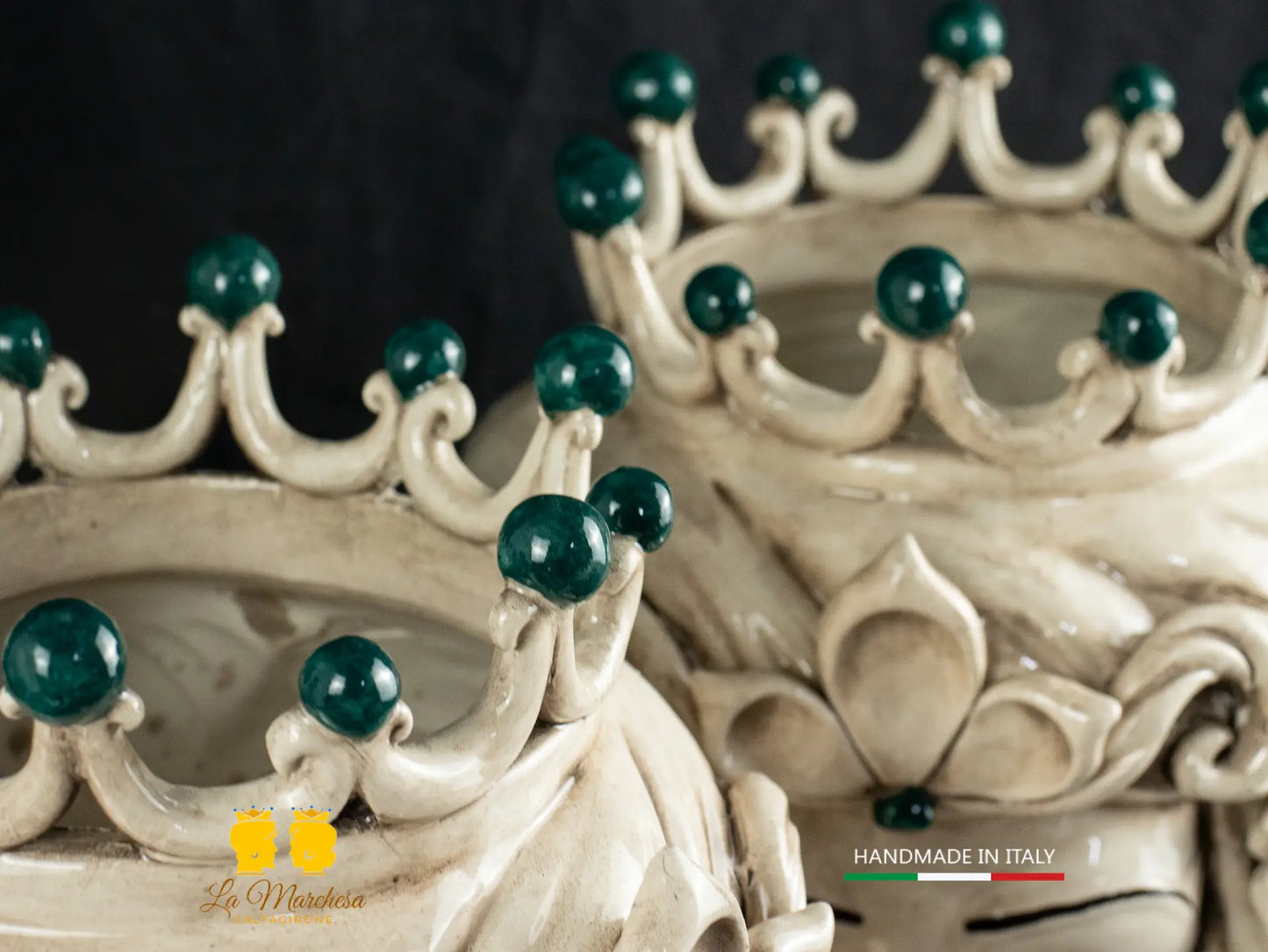 Teste di Moro Ceramica di Caltagirone Etna fumé H31 - vari colori