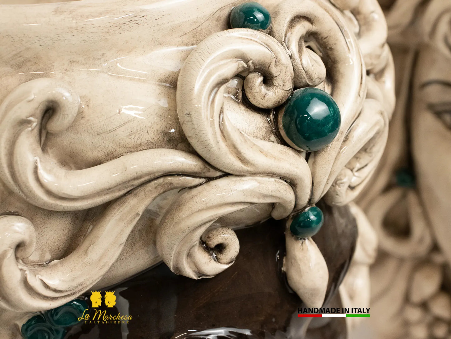 Teste di Moro in Ceramica di Caltagirone Etna fumè dettagli colorati - vari modelli