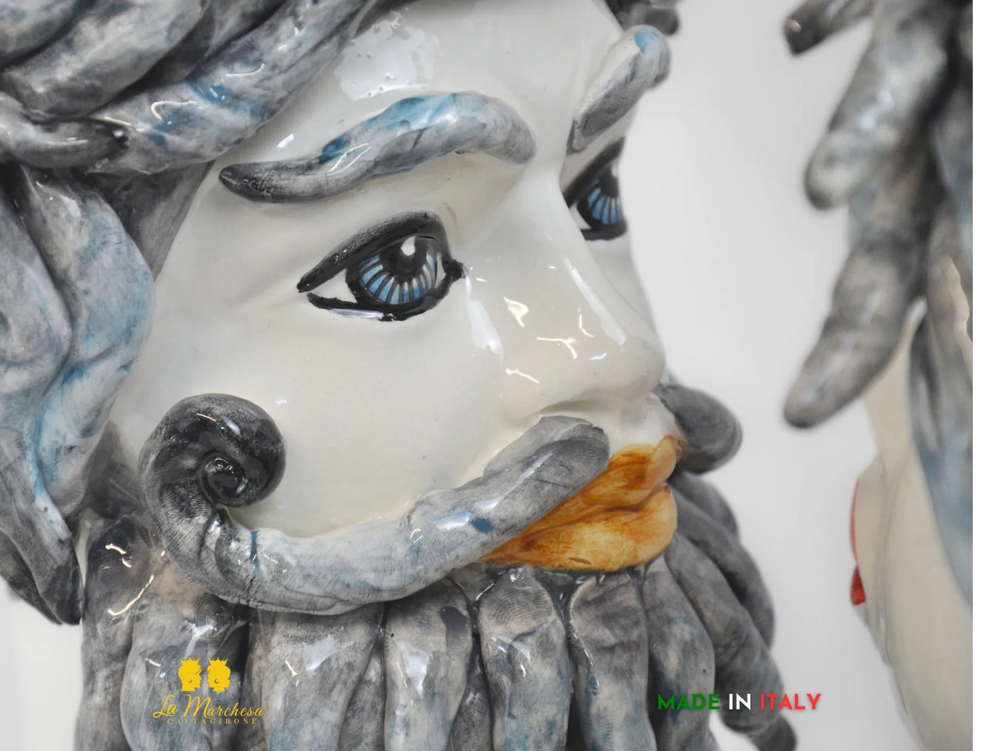 Teste di Moro in Ceramica di Caltagirone sole vento 39cm