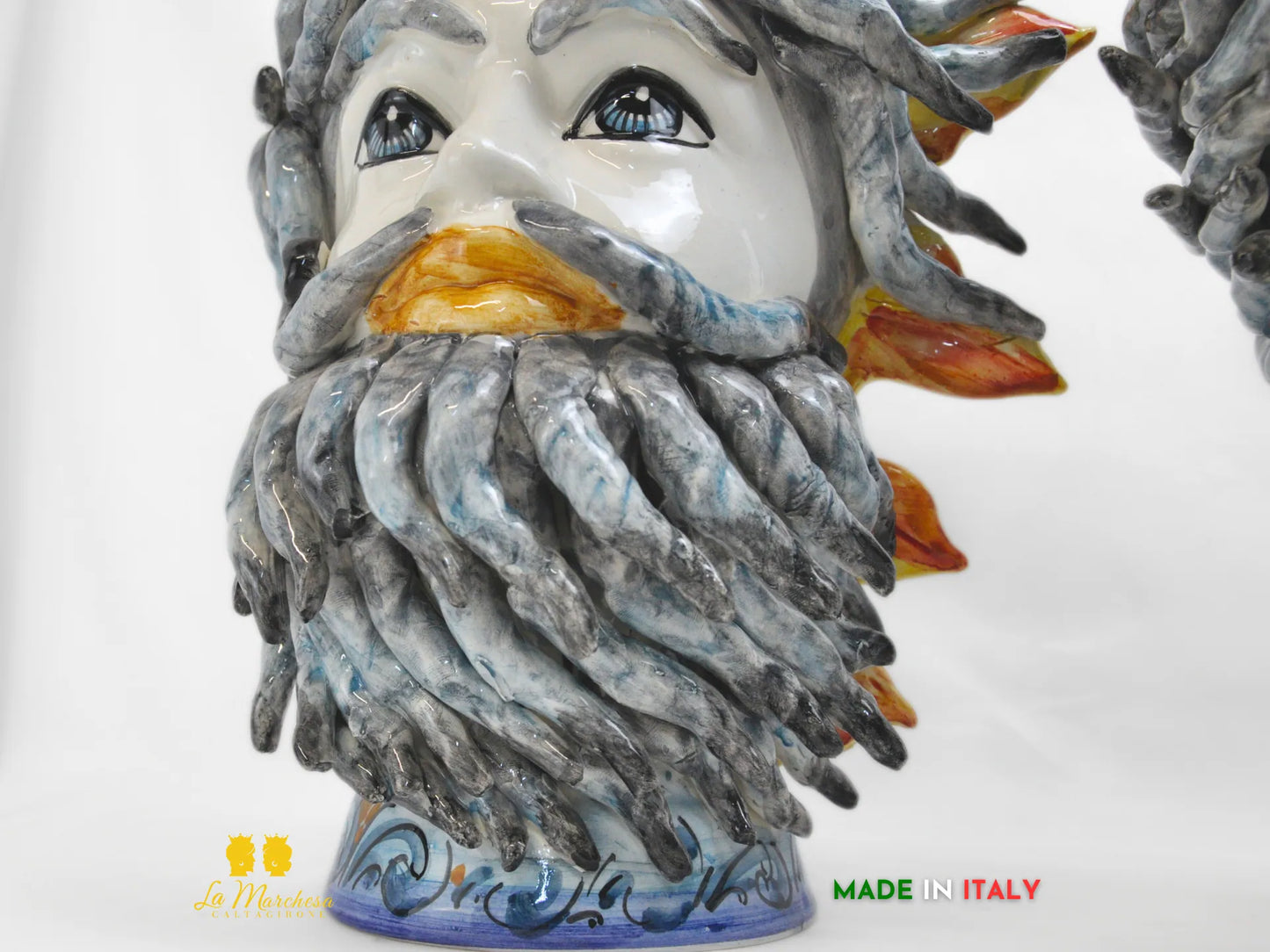 Teste di Moro in Ceramica di Caltagirone sole vento 39cm