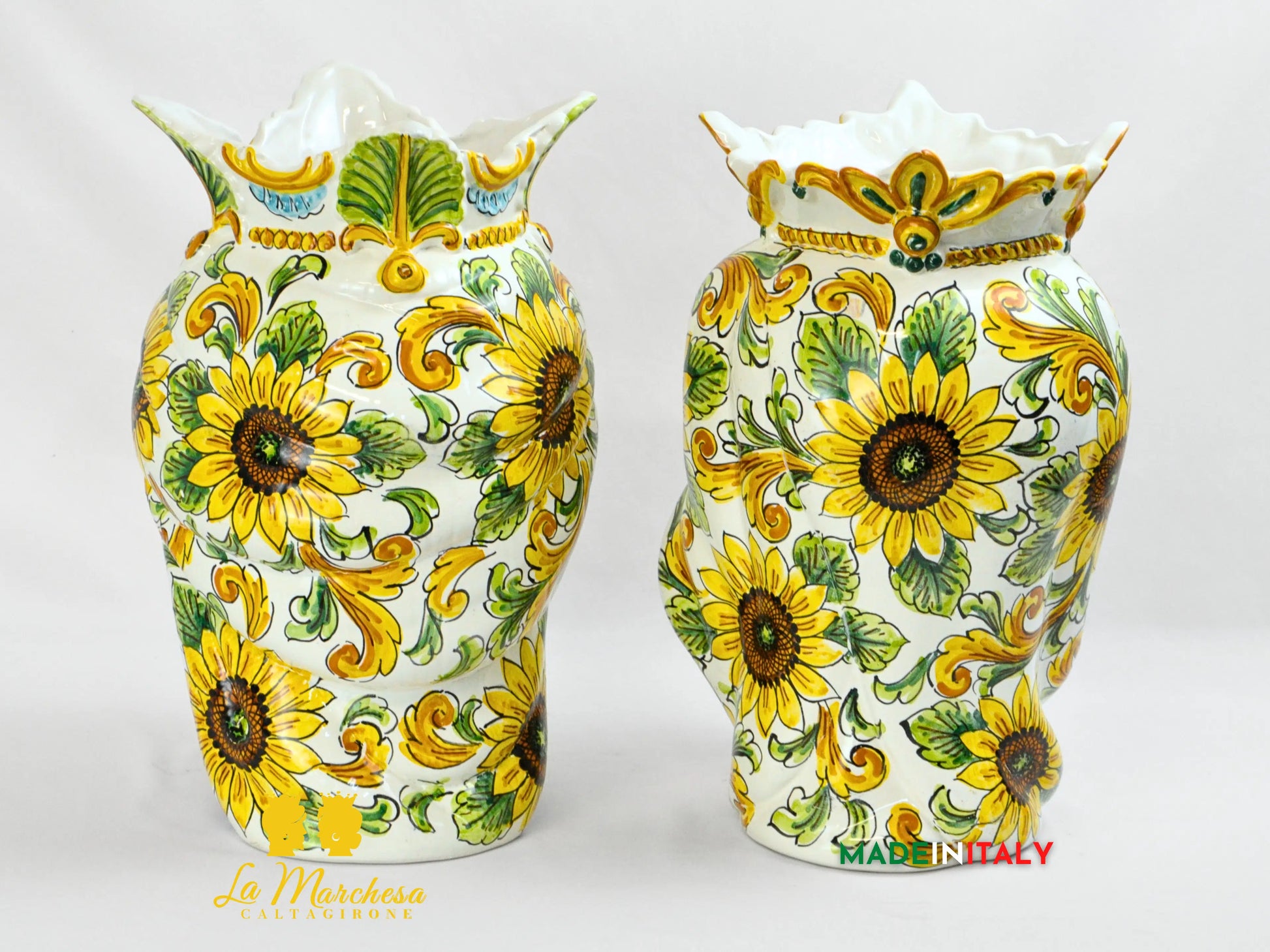 Teste di Moro Ceramica di Caltagirone Girasoli 37cm