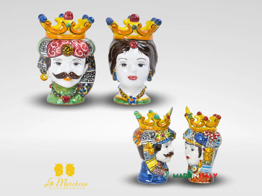 Teste di Moro in Ceramica di Caltagirone Arte Lux - Varie Misure