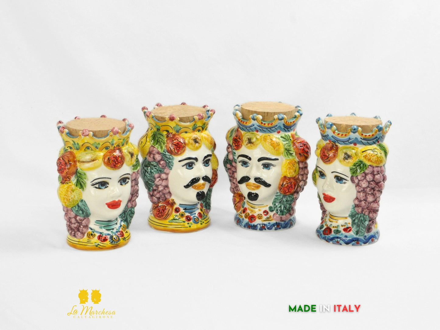 Teste di Moro Barattolo in Ceramica di Caltagirone 23 cm