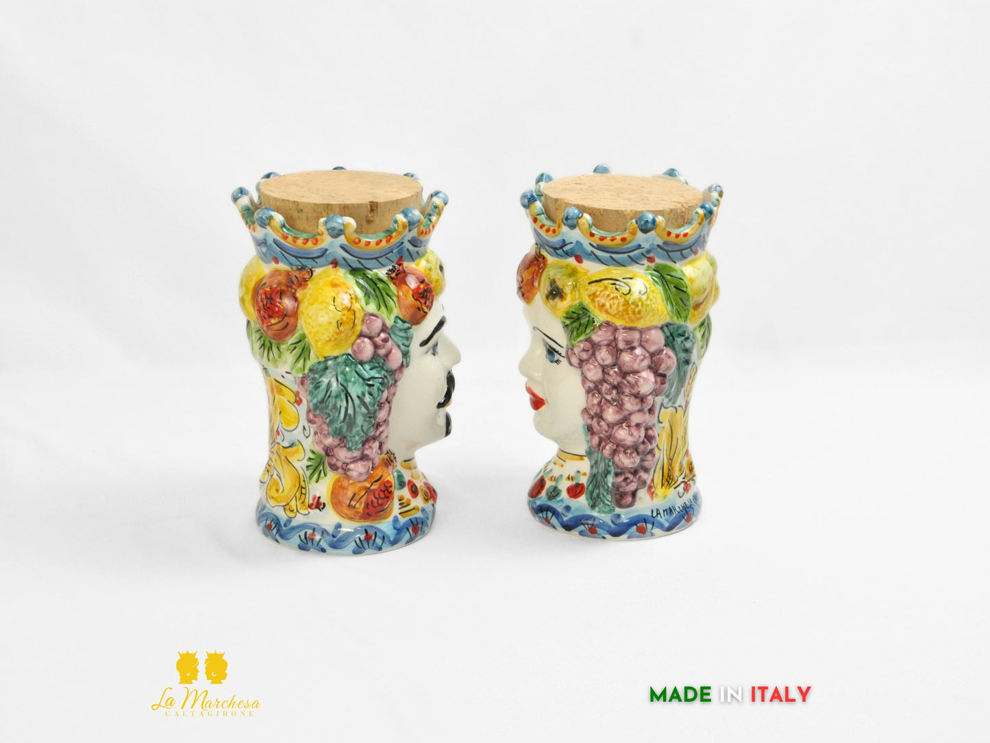 Teste di Moro Barattolo in Ceramica di Caltagirone 23 cm