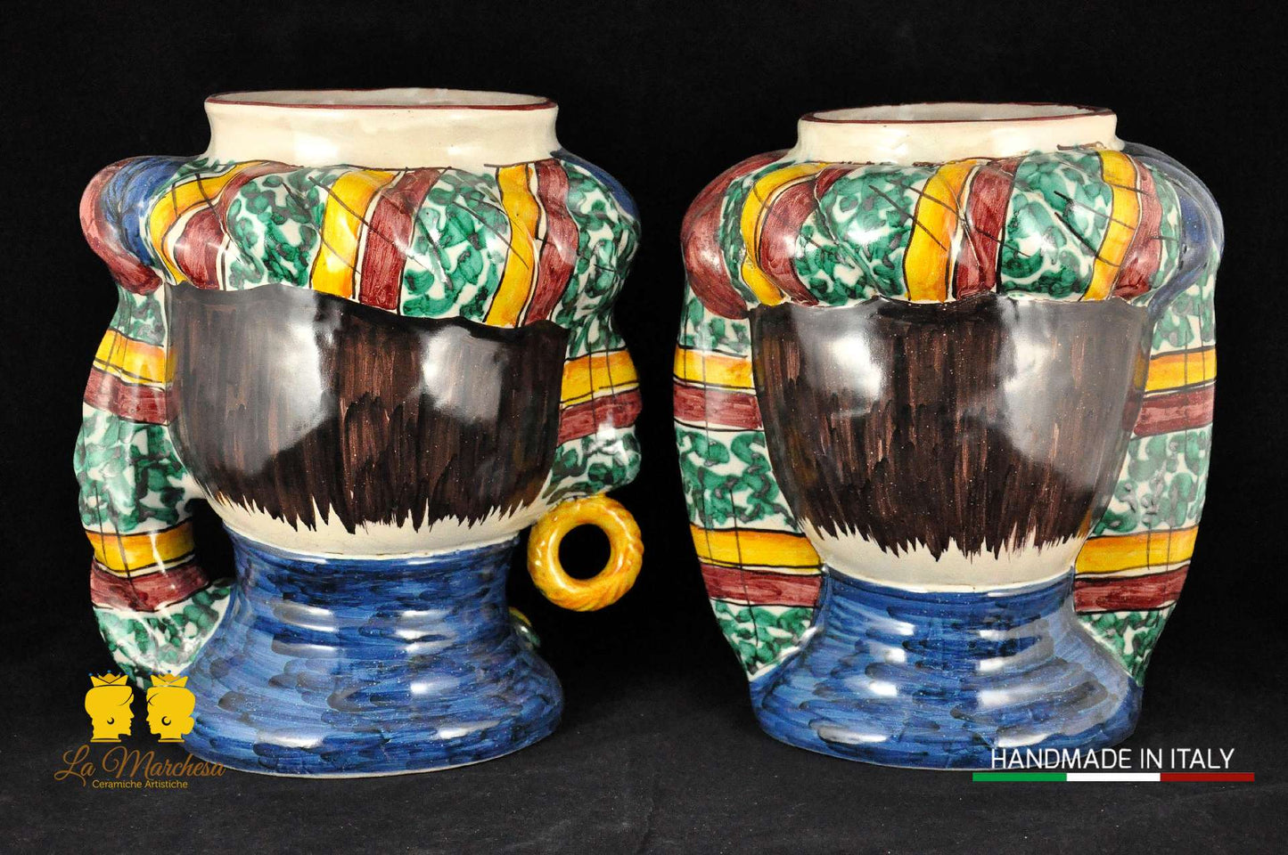 Teste di Moro Classiche in Ceramica di Caltagirone H28 - Vari Modelli