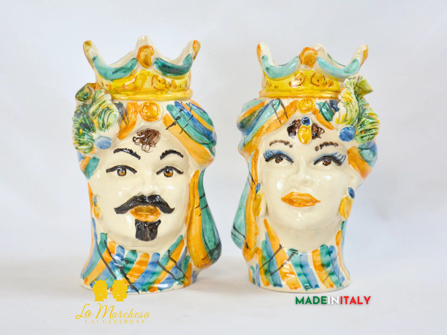 Teste di Moro Ceramica di Caltagirone Foglia cm19