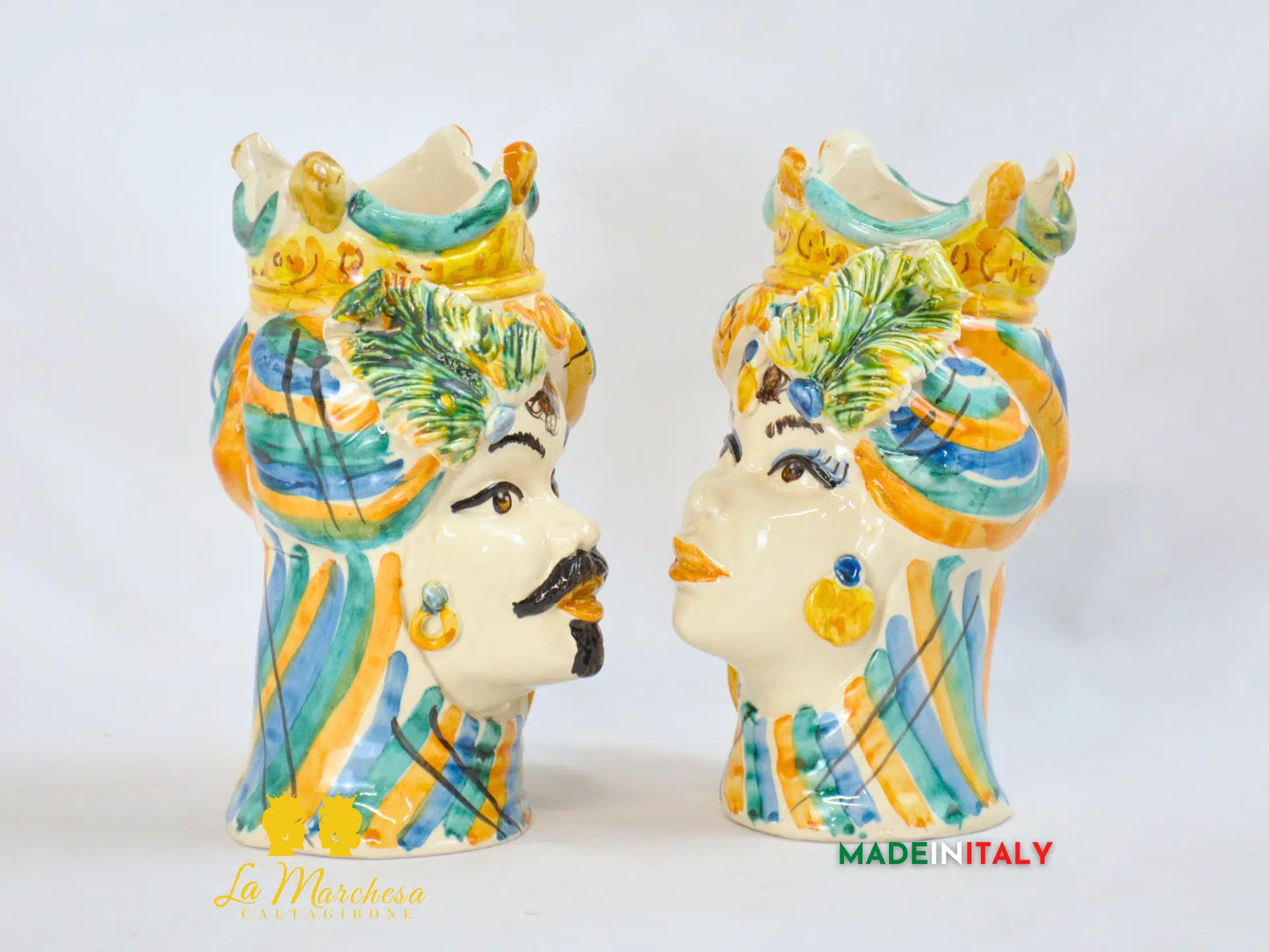 Teste di Moro Ceramica di Caltagirone Foglia cm19
