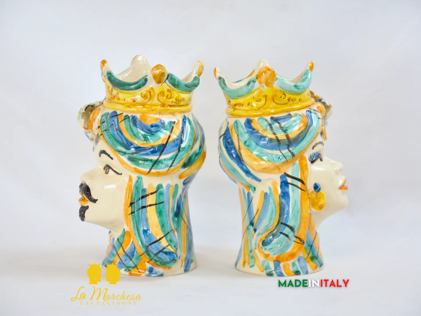 Teste di Moro Ceramica di Caltagirone Foglia cm19