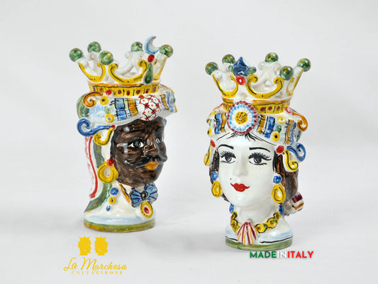 Teste di Moro in Ceramica di Caltagirone Lux 15cm