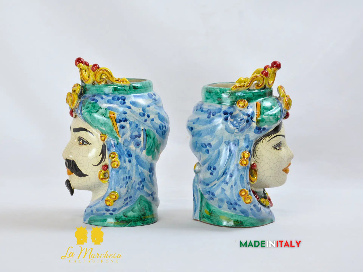 Teste di Moro Etna in Ceramica di Caltagirone 21cm - Vari Modelli