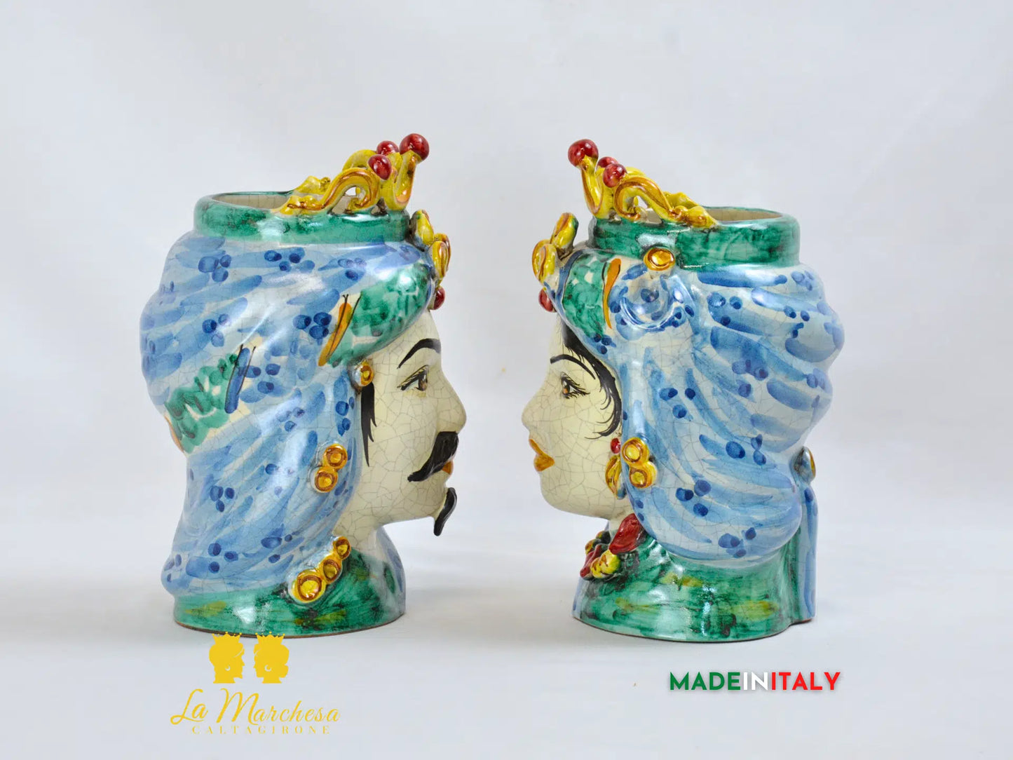 Teste di Moro Etna in Ceramica di Caltagirone 21cm - Vari Modelli