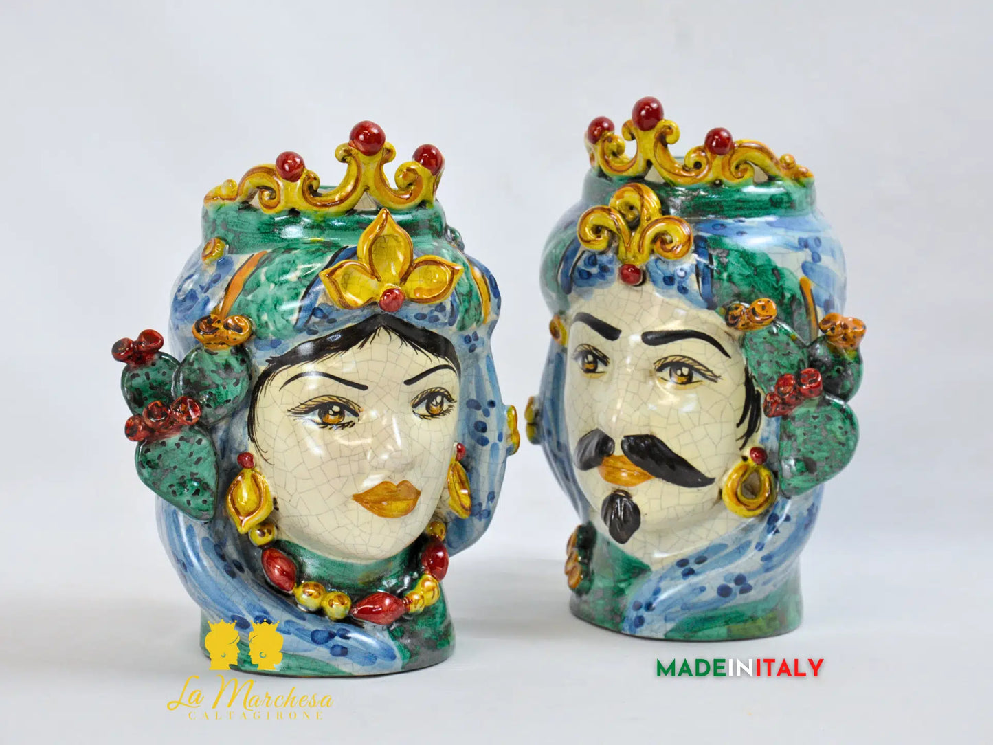 Teste di Moro Etna in Ceramica di Caltagirone 21cm - Vari Modelli