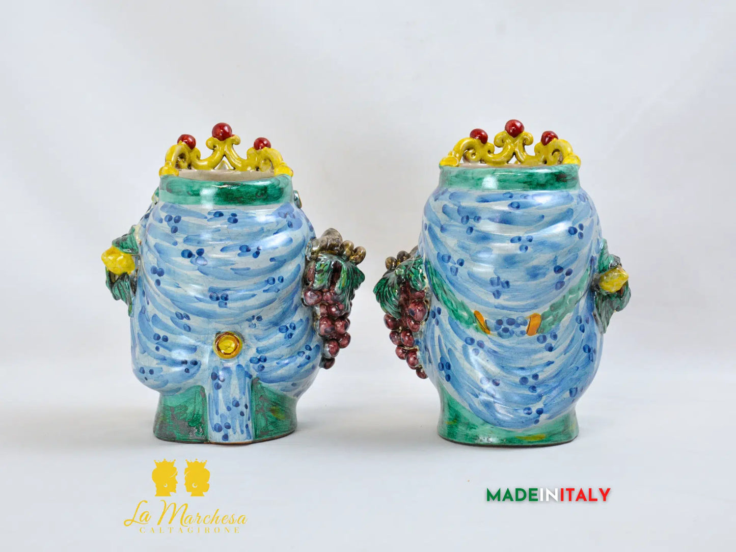 Teste di Moro Etna in Ceramica di Caltagirone 21cm - Vari Modelli