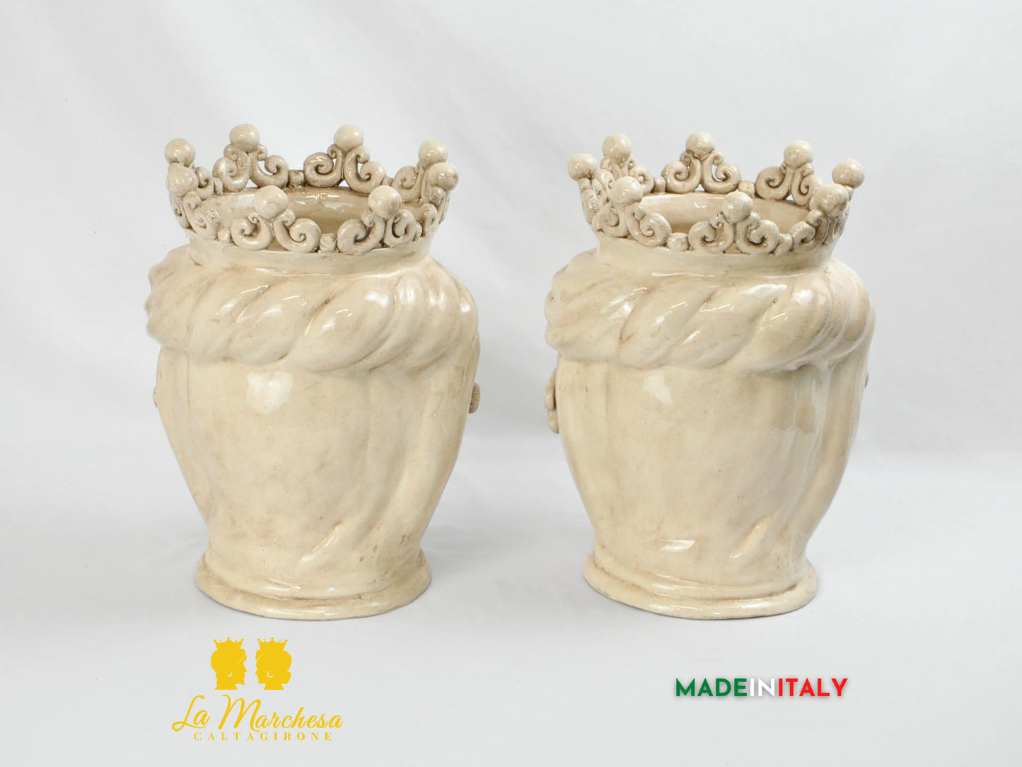 Teste di Moro Ceramica di Caltagirone fumè Corona 33cm