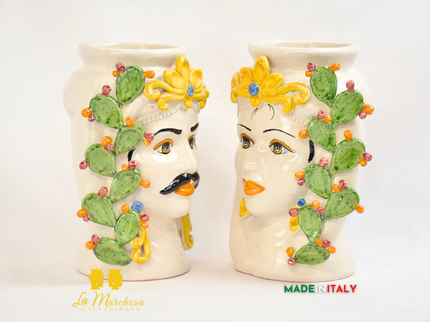 Teste di Moro Ortigia Smalto Sabbiato in Ceramica di Caltagirone - Vari Modelli