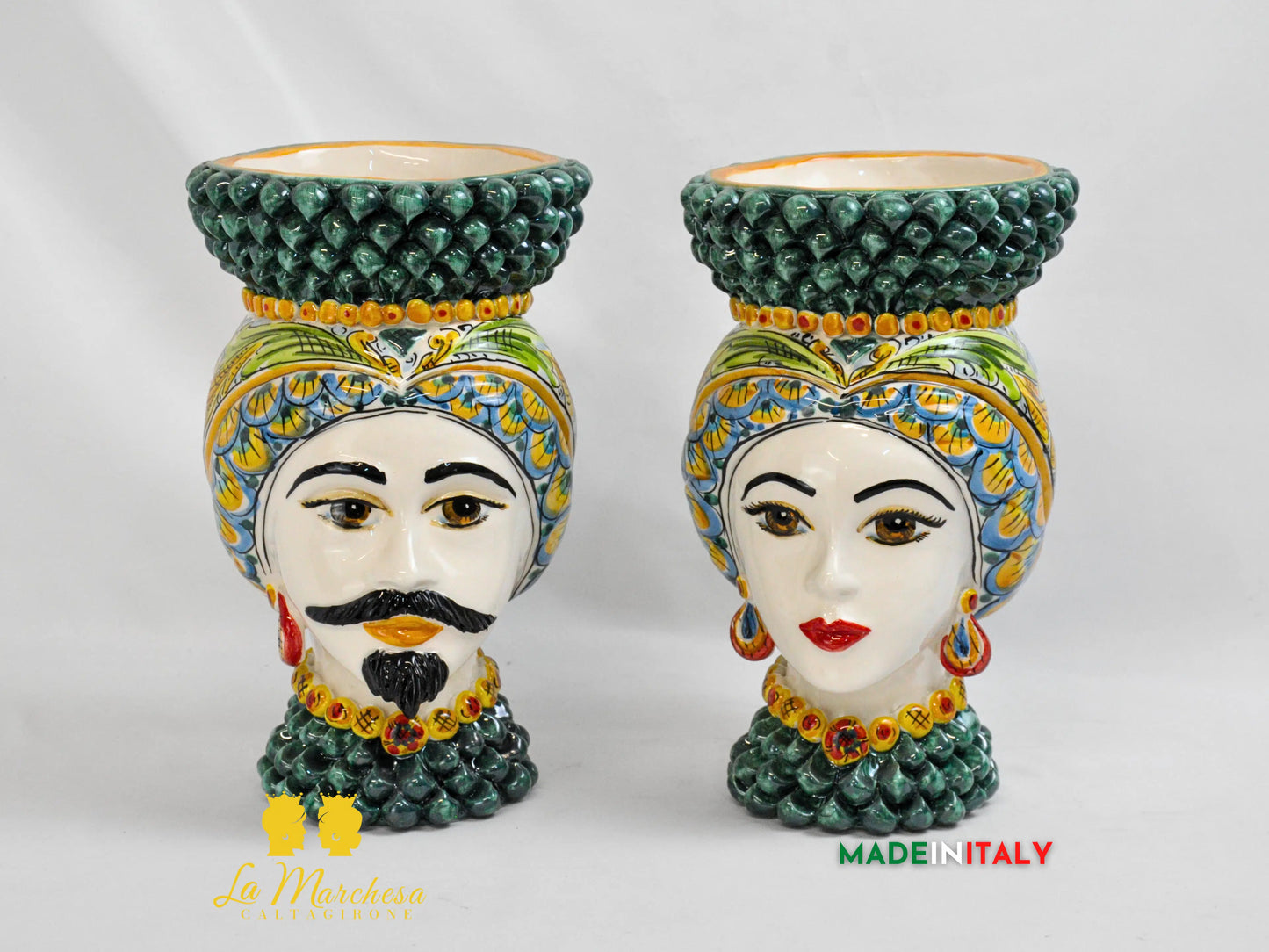 Teste di Moro in Ceramica di Caltagirone Pigna - Vari Modelli