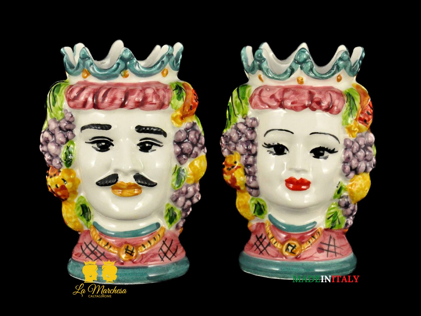 testoline di moro bomboniere in ceramica di caltagirone