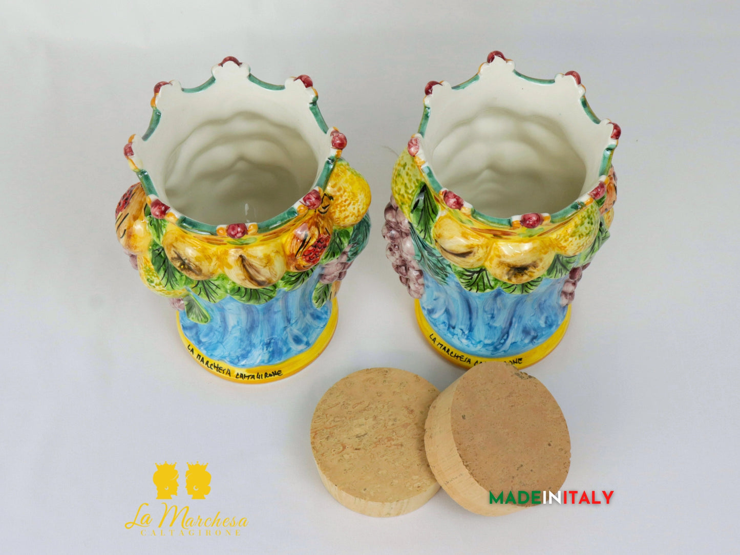 Teste di Moro Barattolo in Ceramica di Caltagirone 23 cm