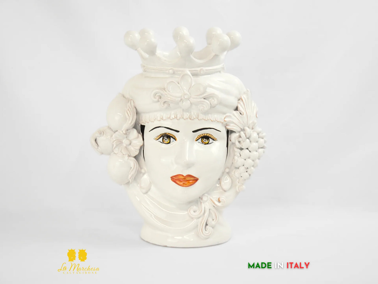 testa donna in ceramica di caltagirone