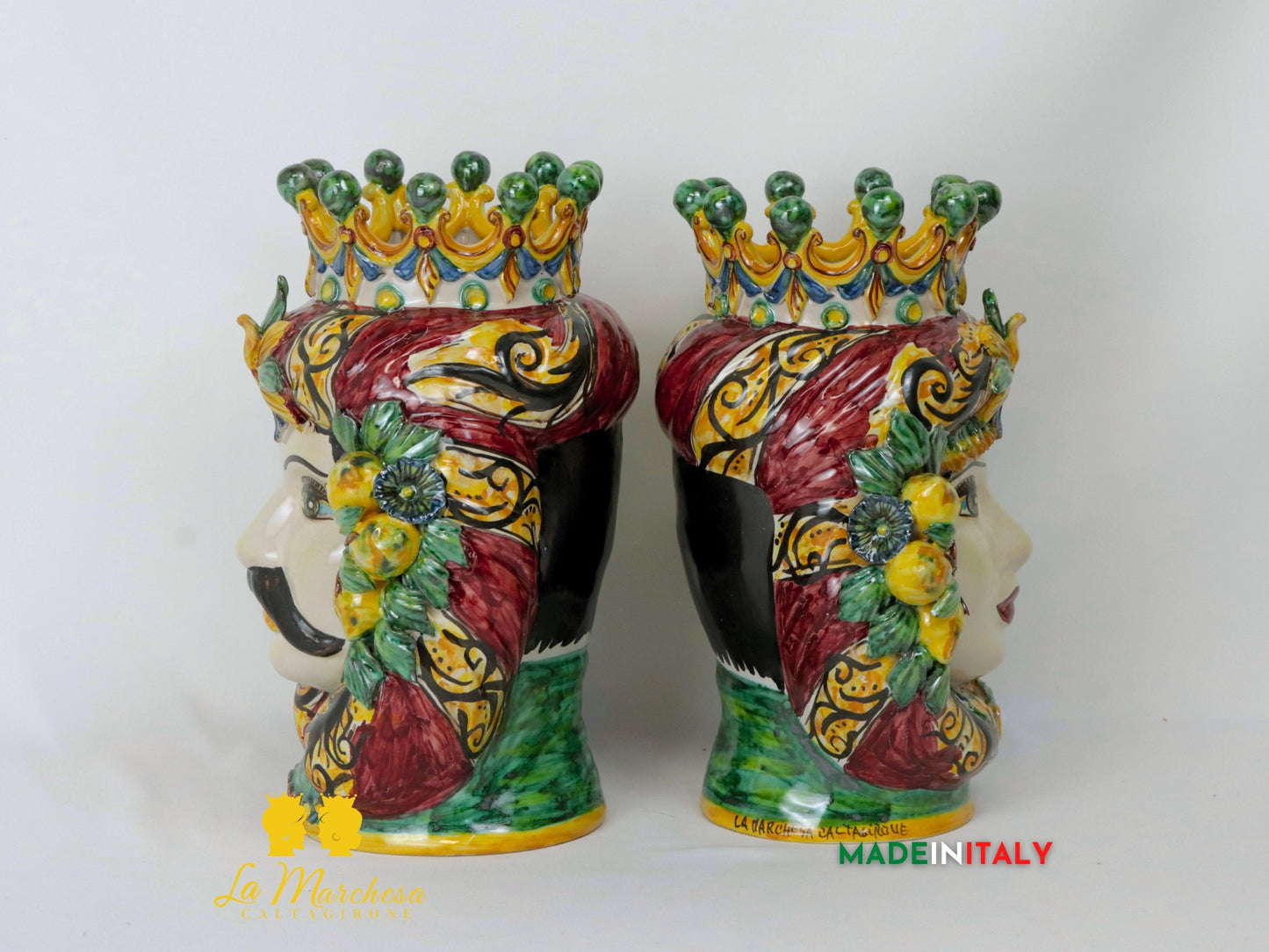 Teste di Moro Taormina in Ceramica di Caltagirone 29cm - Vari Modelli