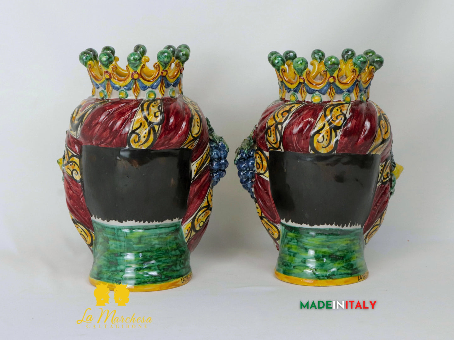 Teste di Moro Taormina in Ceramica di Caltagirone 29cm - Vari Modelli