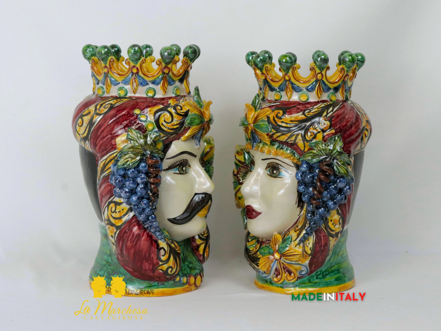 Teste di Moro Taormina in Ceramica di Caltagirone 29cm - Vari Modelli