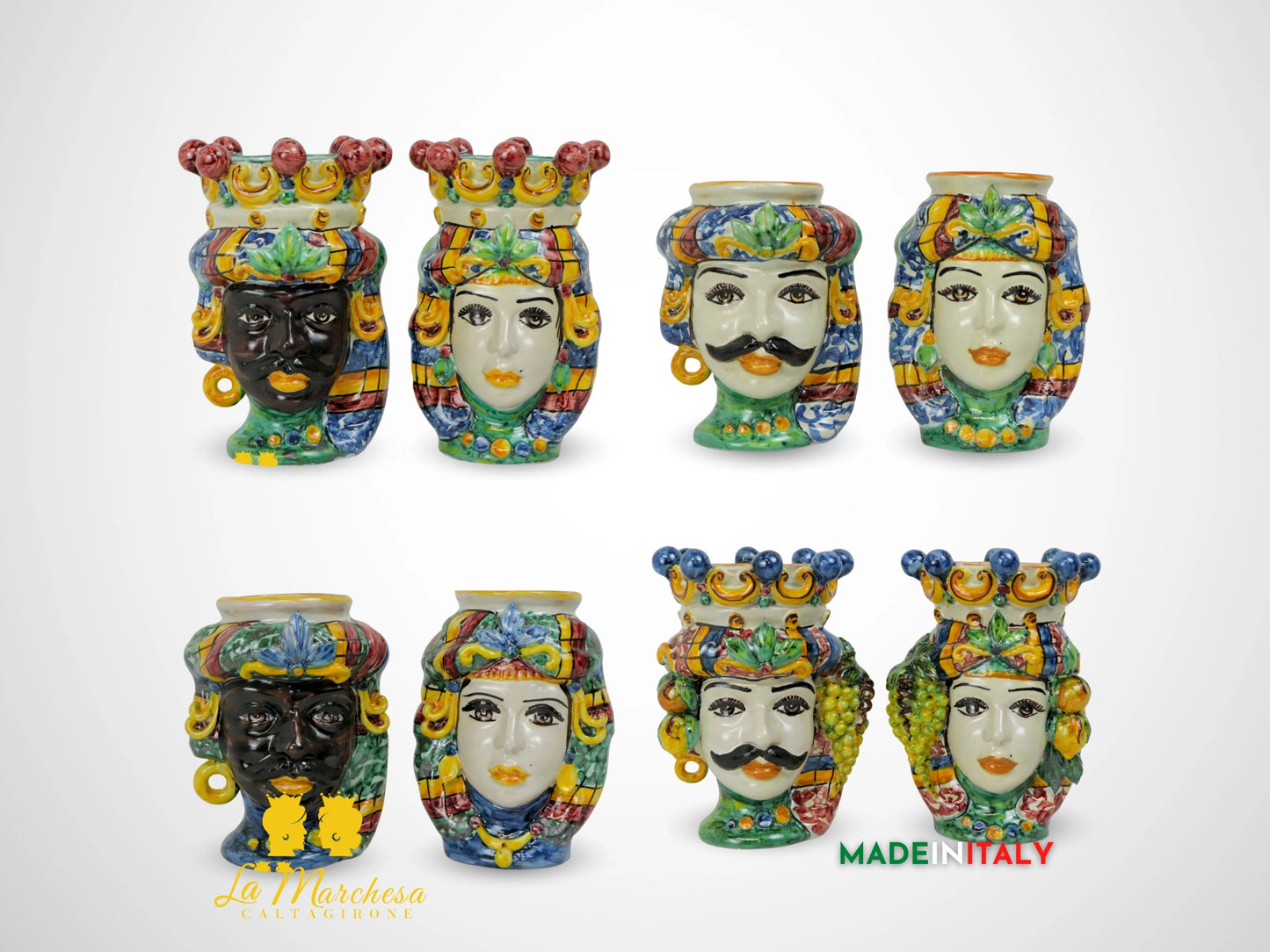 Teste di Moro Classica in Ceramica di Caltagirone - Vari Modelli