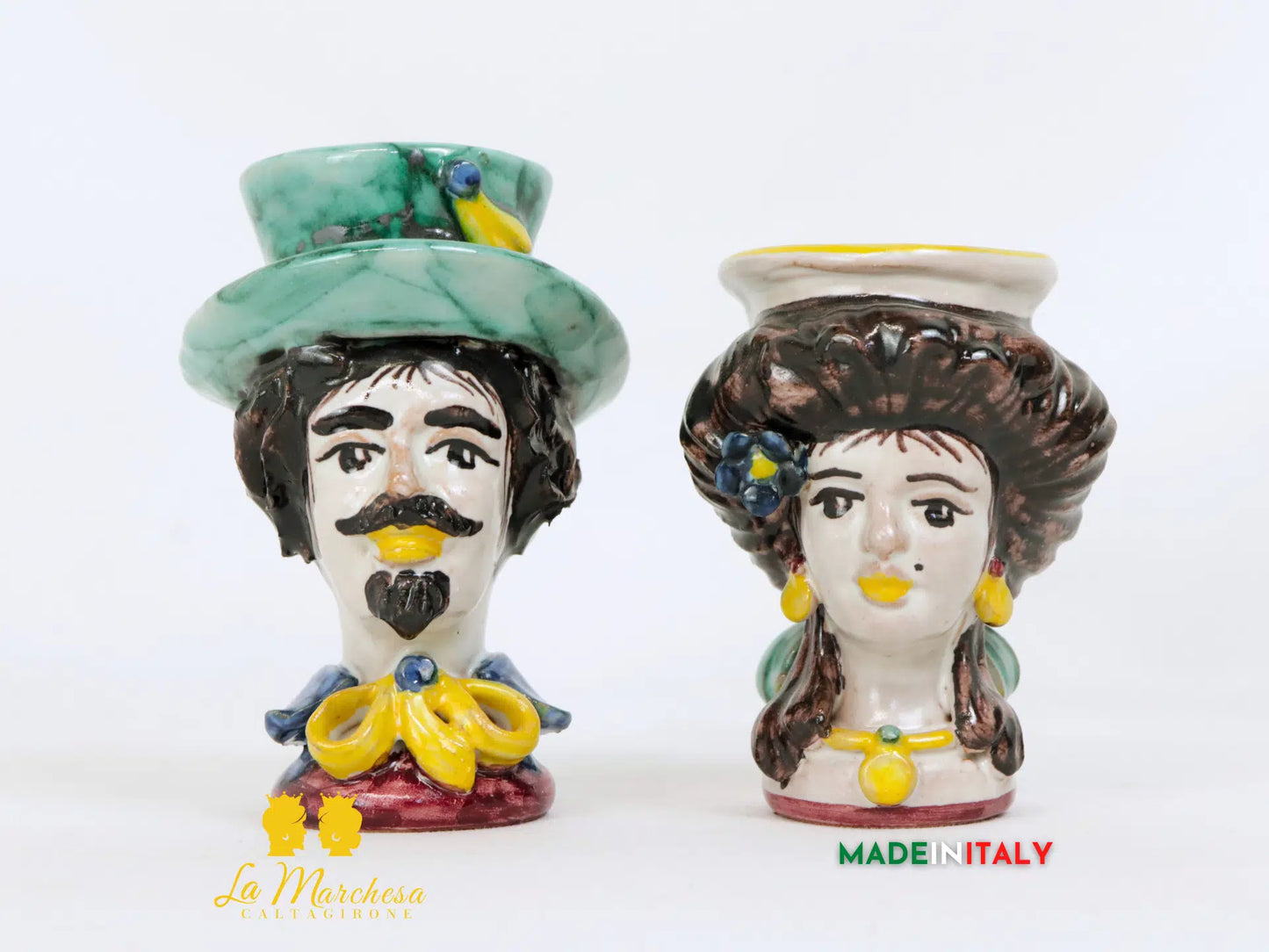 Teste di Moro Coppia Anni '80 in Ceramica di Caltagirone - Vari Modelli
