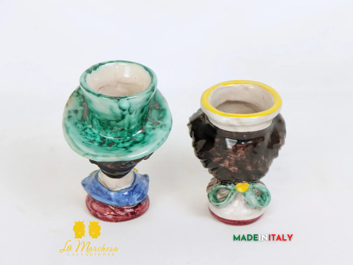 Teste di Moro Coppia Anni '80 in Ceramica di Caltagirone - Vari Modelli