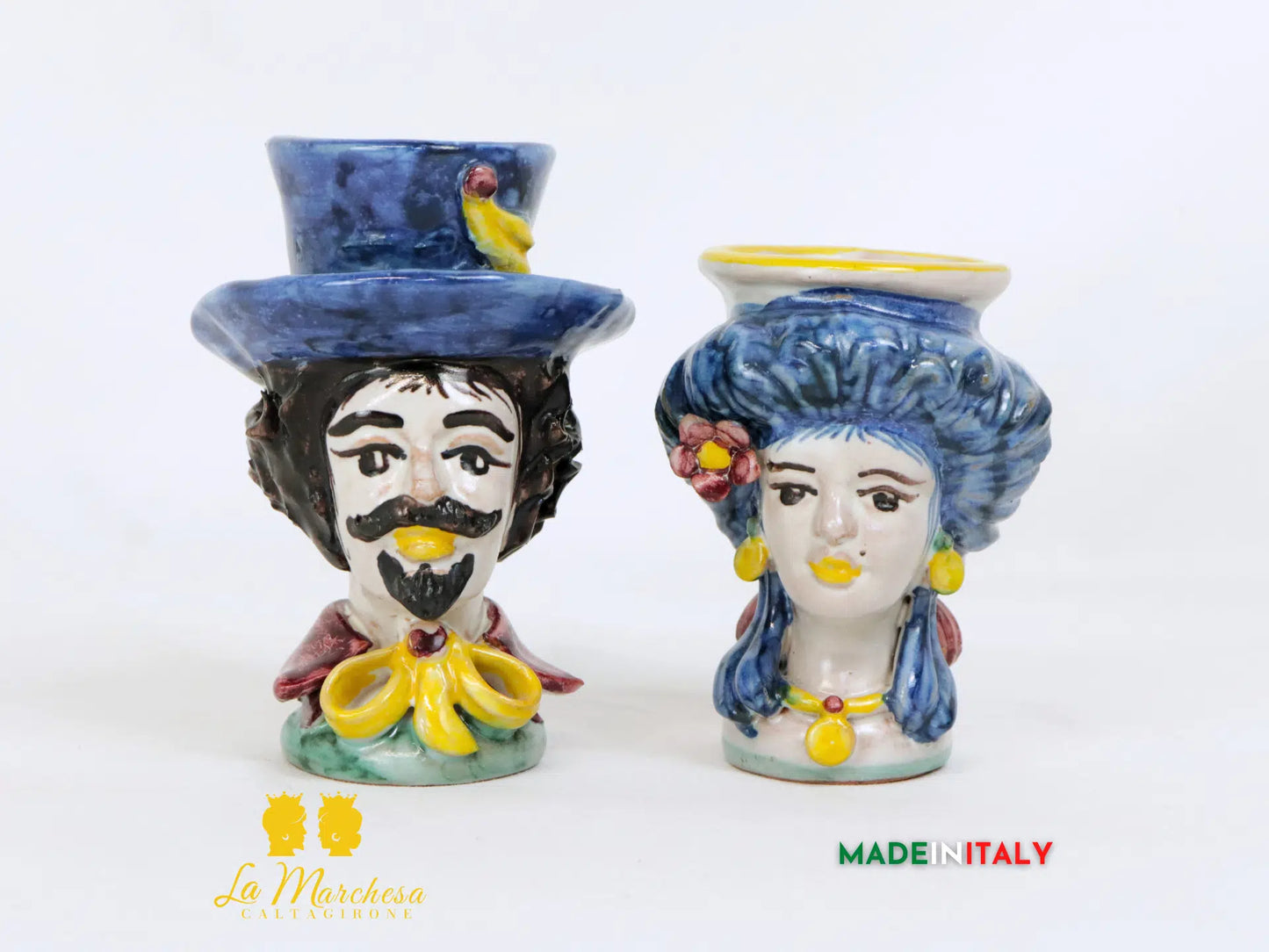Teste di Moro Coppia Anni '80 in Ceramica di Caltagirone - Vari Modelli