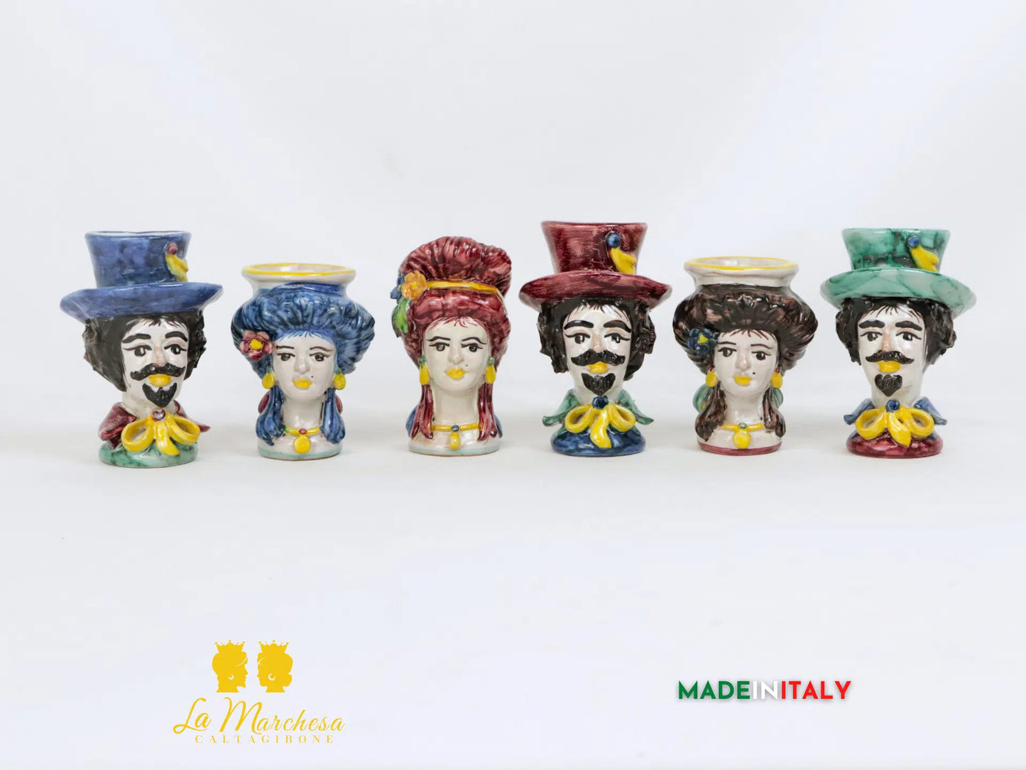 Teste di Moro Coppia Anni '80 in Ceramica di Caltagirone - Vari Modelli