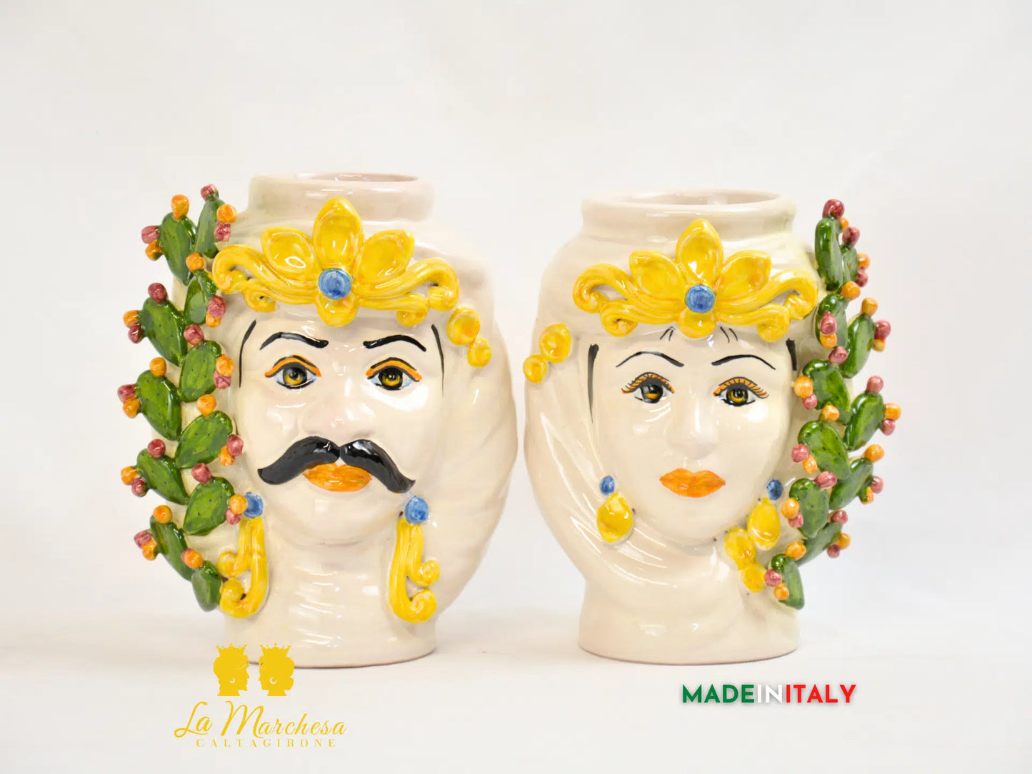 Teste di Moro Ortigia Smalto Sabbiato in Ceramica di Caltagirone - Vari Modelli