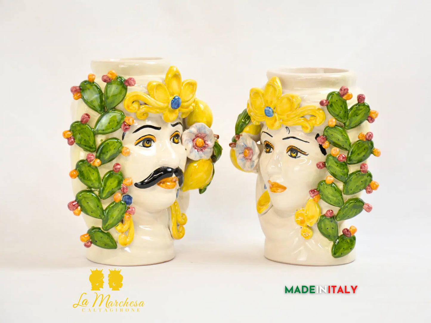 Teste di Moro Ortigia Smalto Sabbiato in Ceramica di Caltagirone - Vari Modelli
