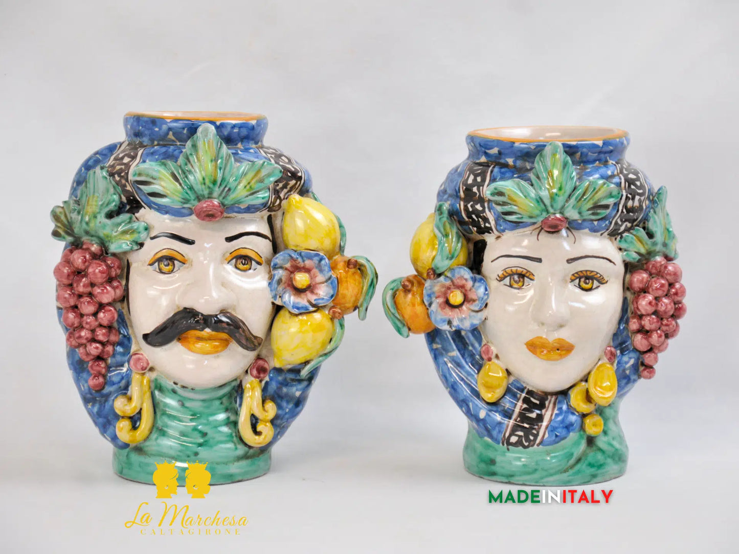 Teste di Moro Ortigia in Ceramica di Caltagirone 20cm - Vari Modelli