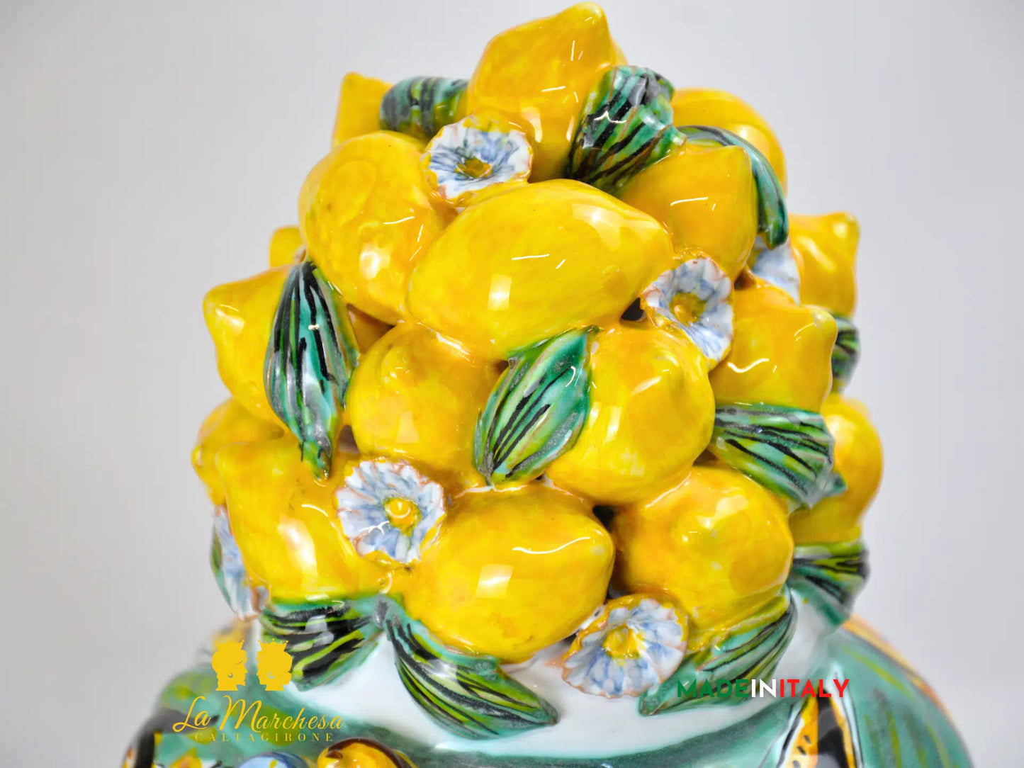 Teste di Moro Taormina Cesta Limoni in Ceramica di Caltagirone - Vari Modelli