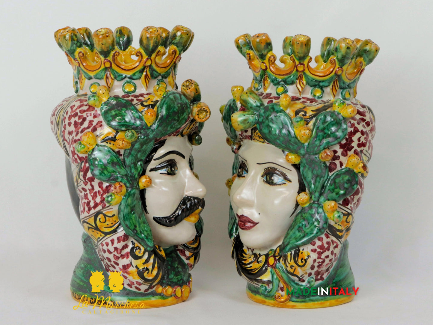 Teste di Moro Taormina Frutta in Ceramica di Caltagirone 25cm - Vari Modelli