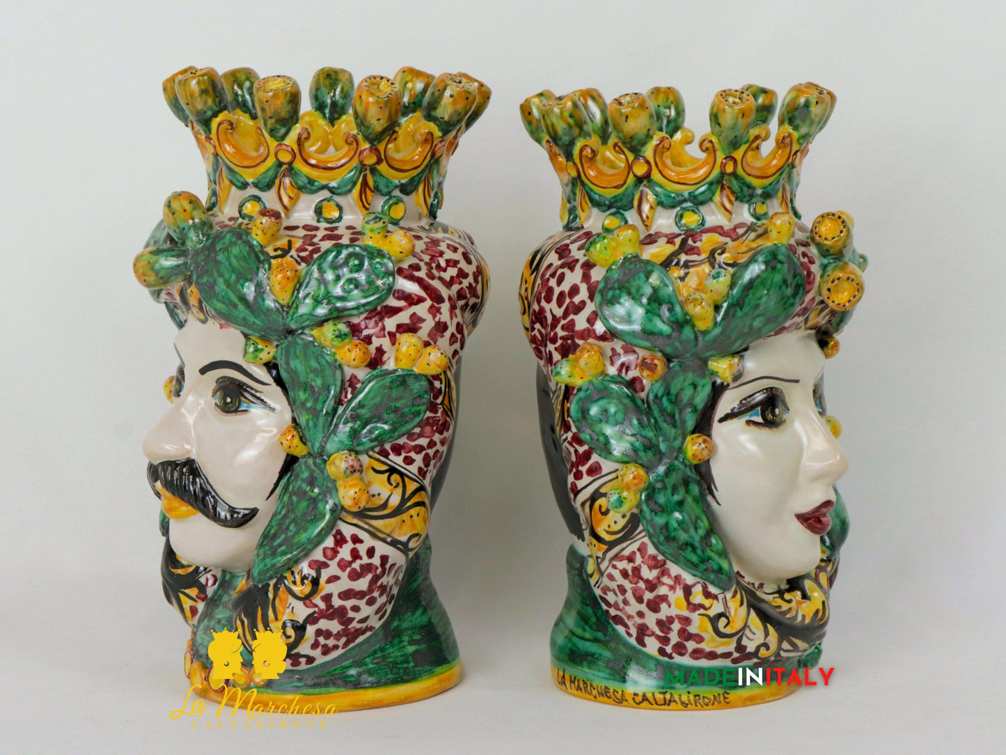 Teste di Moro Taormina Frutta in Ceramica di Caltagirone 25cm - Vari Modelli