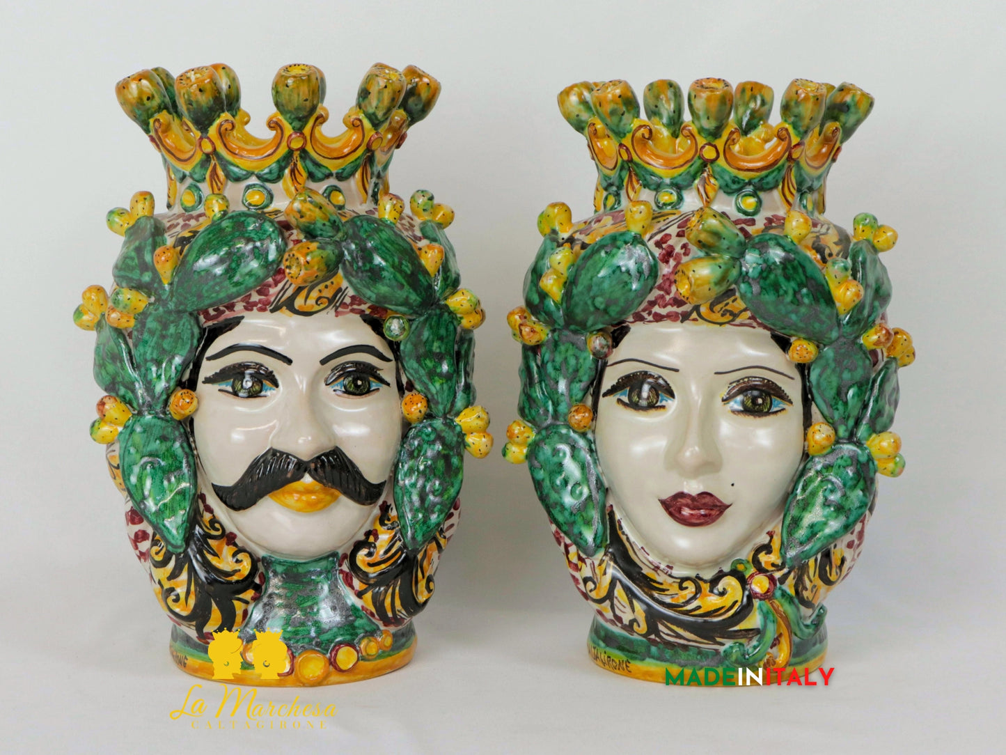 Teste di Moro Taormina Frutta in Ceramica di Caltagirone 25cm - Vari Modelli