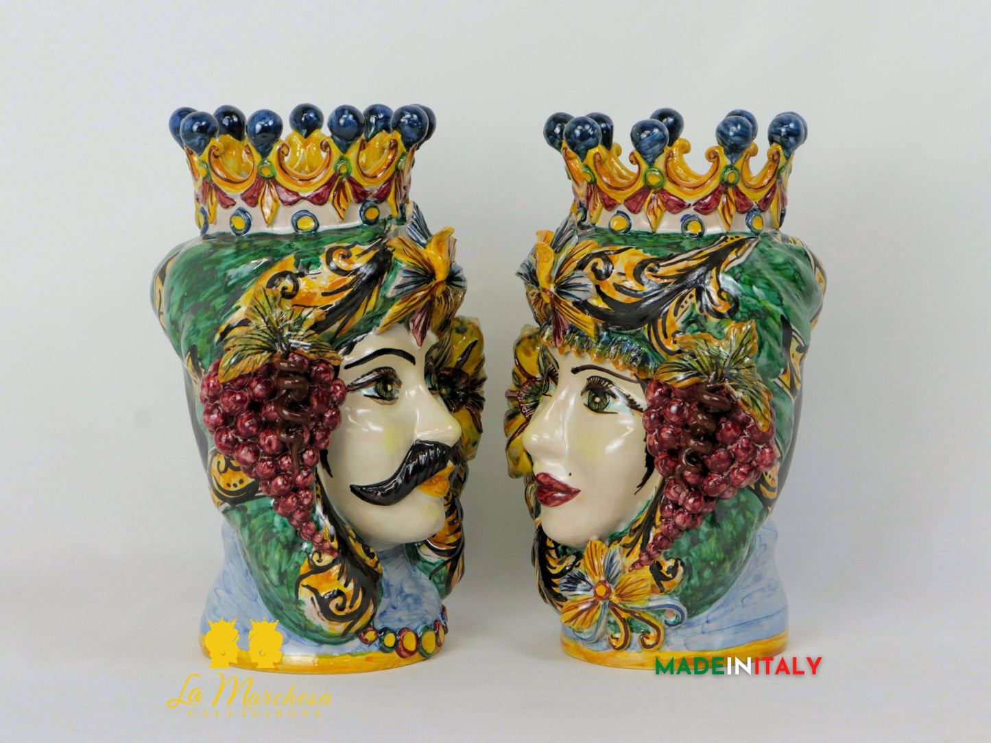 Teste di Moro Taormina Frutta in Ceramica di Caltagirone 25cm - Vari Modelli