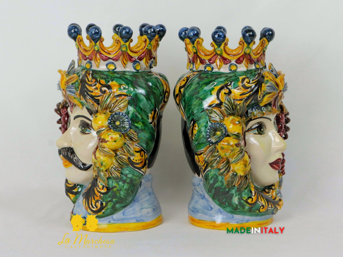 Teste di Moro Taormina Frutta in Ceramica di Caltagirone 25cm - Vari Modelli