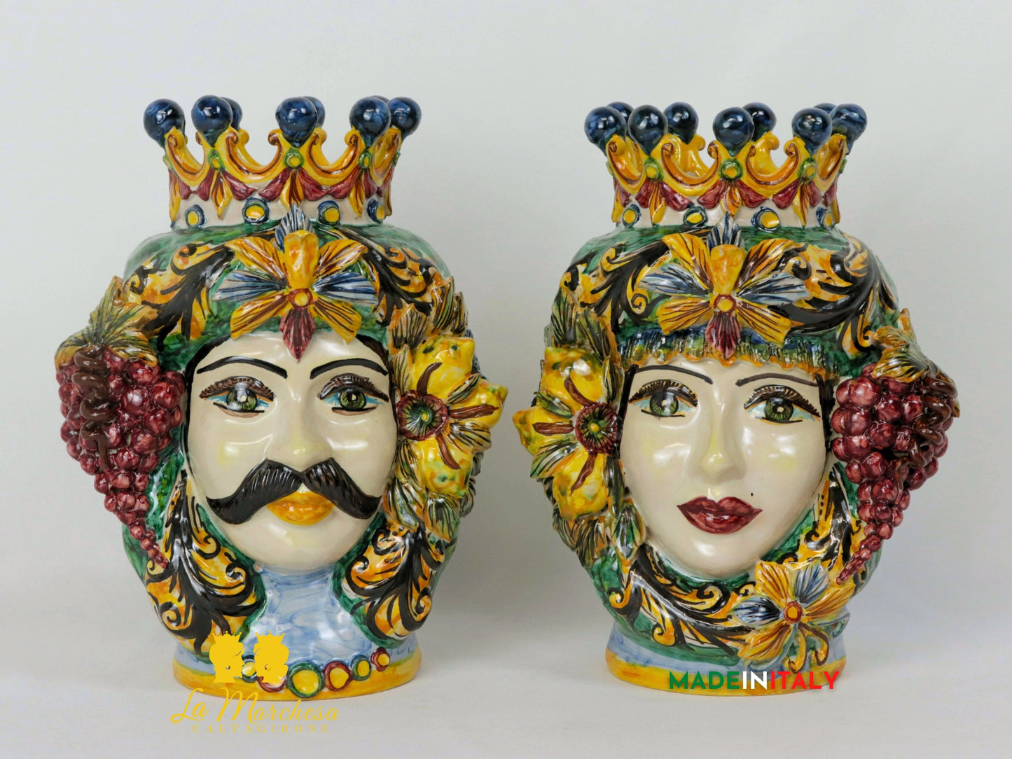 Teste di Moro Taormina Frutta in Ceramica di Caltagirone 25cm - Vari Modelli