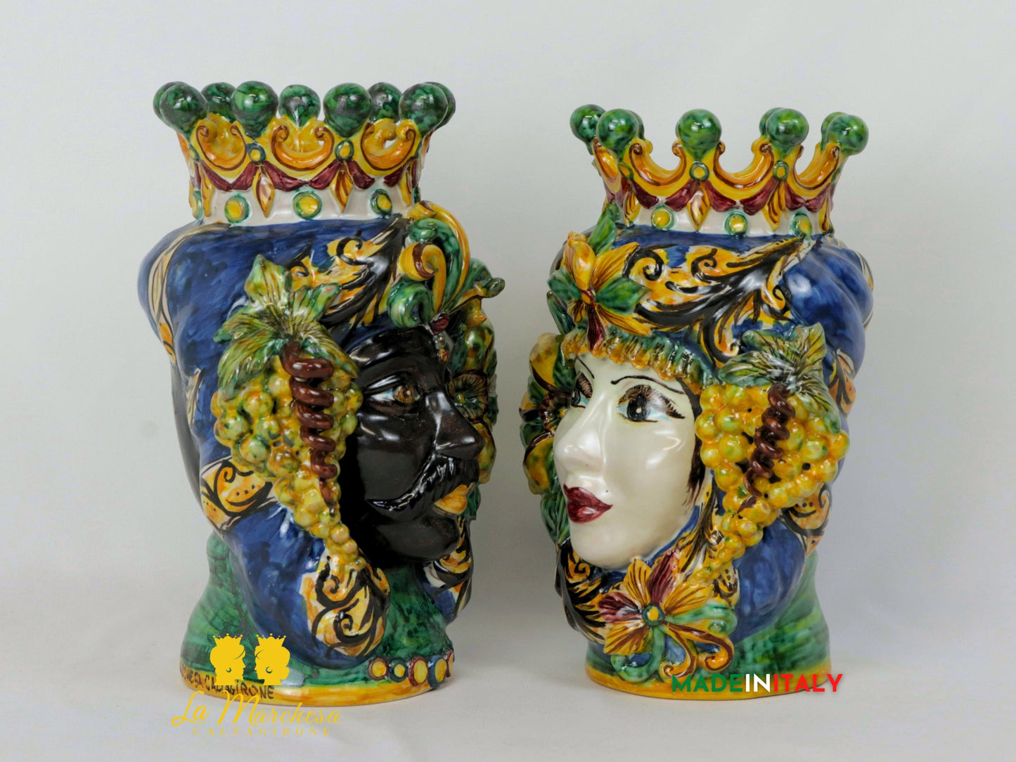 Teste di Moro Taormina Frutta in Ceramica di Caltagirone 25cm - Vari Modelli