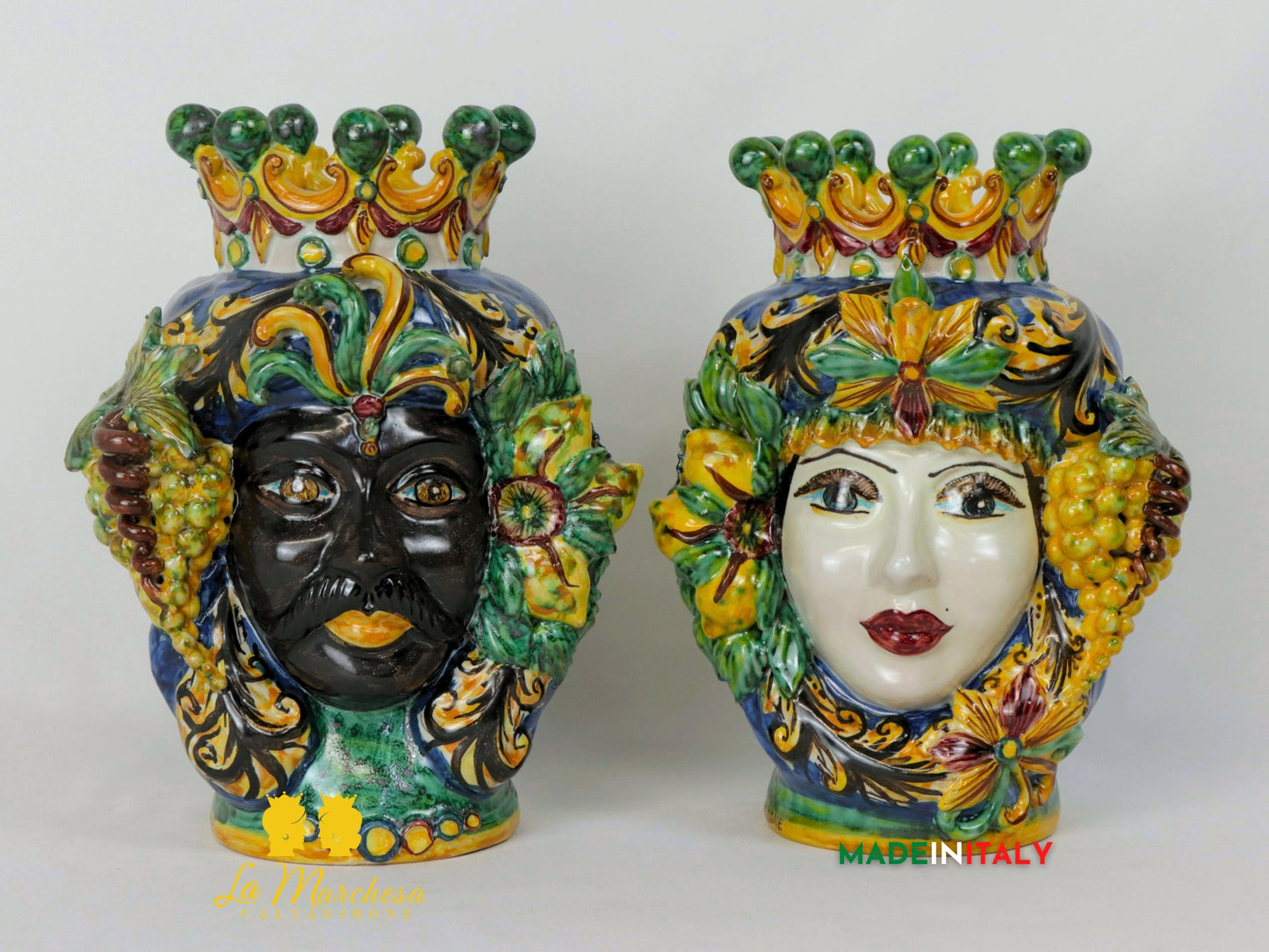 Teste di Moro Taormina Frutta in Ceramica di Caltagirone 25cm - Vari Modelli
