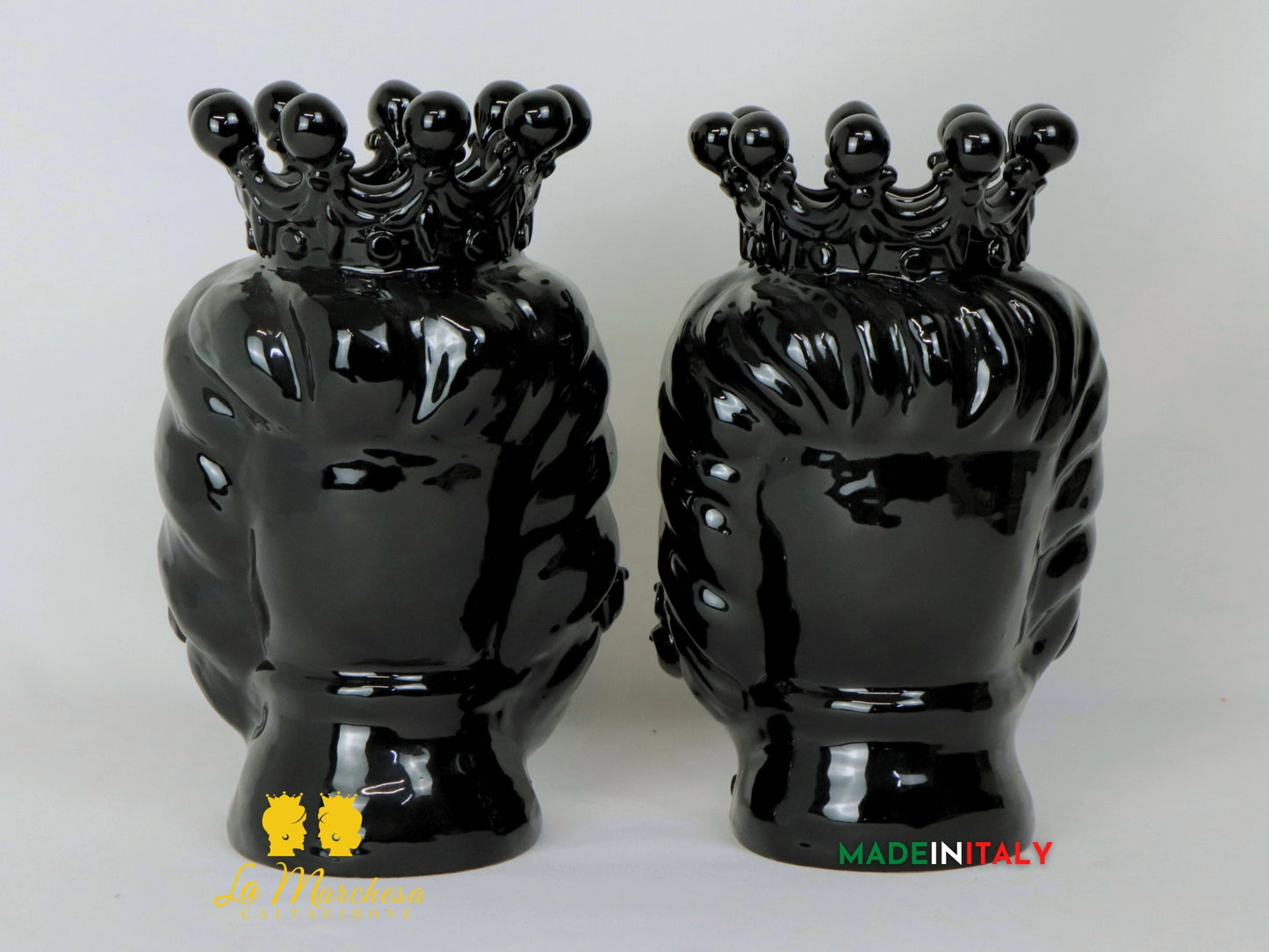 FINE SERIE Teste di Moro Taormina Nere in Ceramica di Caltagirone - Vari Modelli