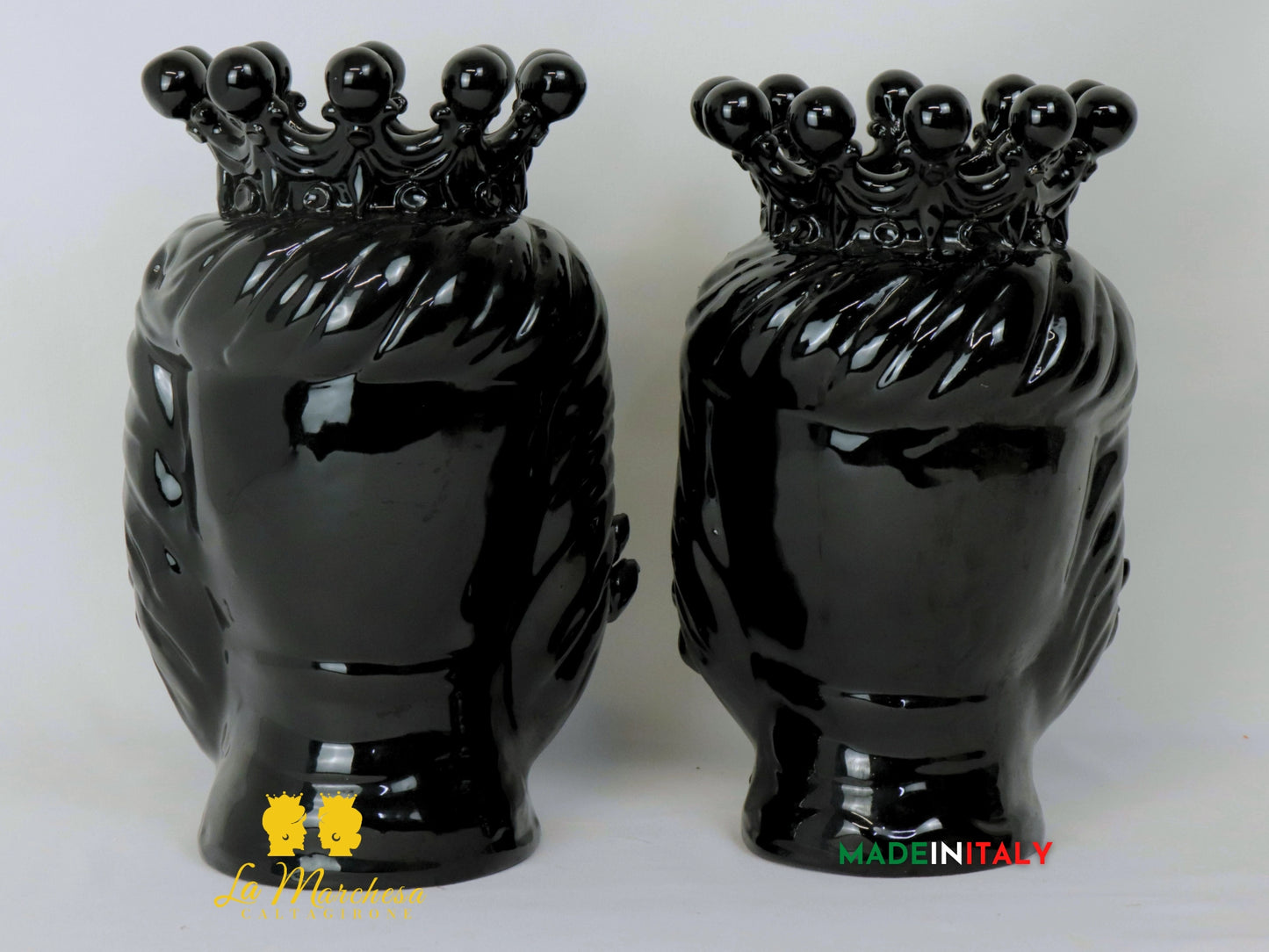 FINE SERIE Teste di Moro Taormina Nere in Ceramica di Caltagirone - Vari Modelli