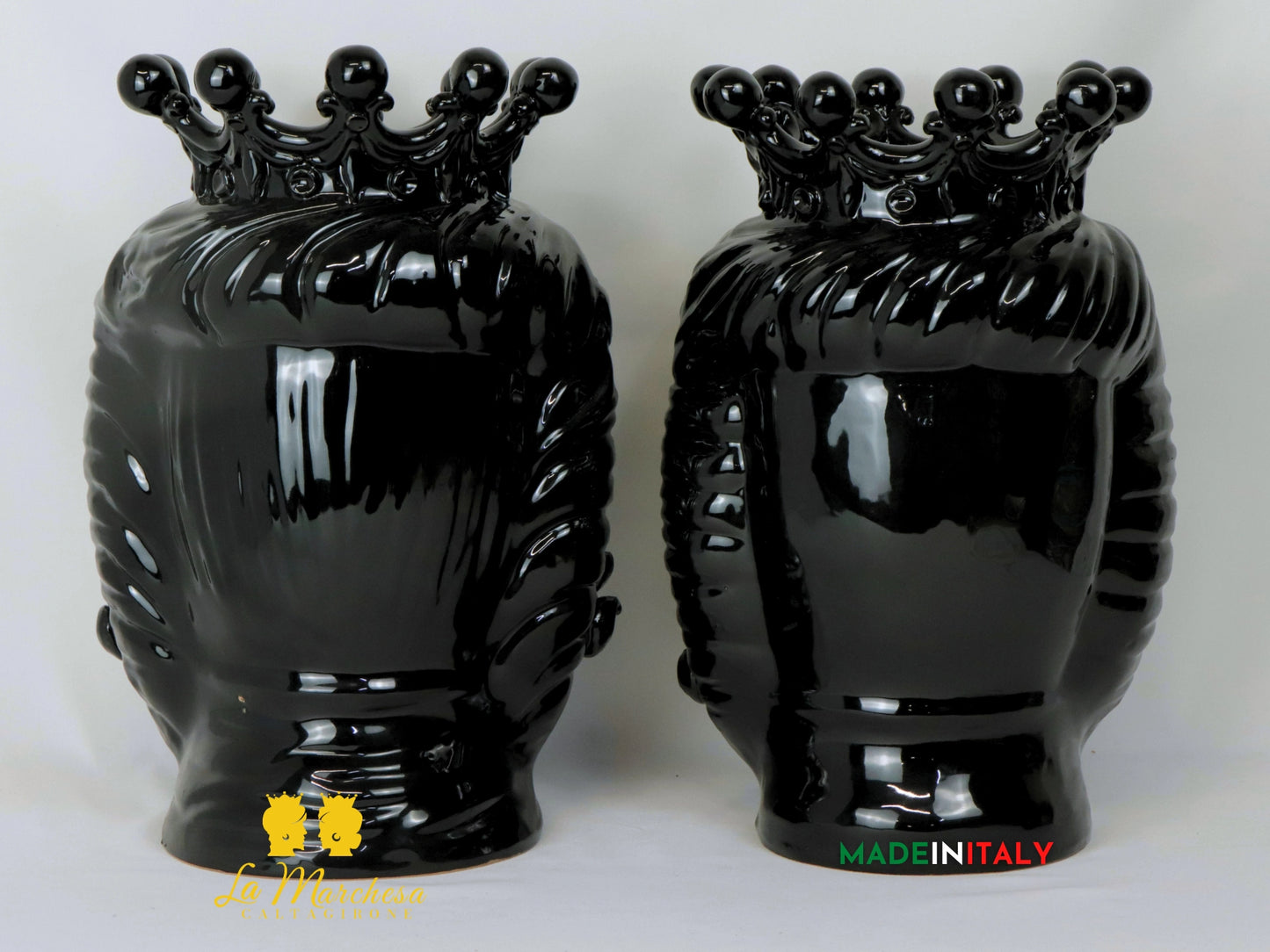 FINE SERIE Teste di Moro Taormina Nere in Ceramica di Caltagirone - Vari Modelli