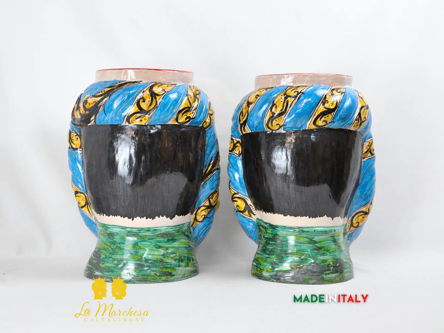 Teste di Moro Taormina Semplici in Ceramica di Caltagirone 42cm