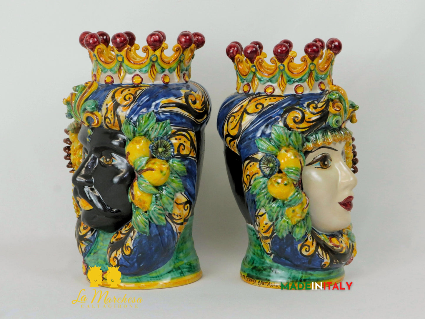 Teste di Moro Taormina in Ceramica di Caltagirone 29cm - Vari Modelli